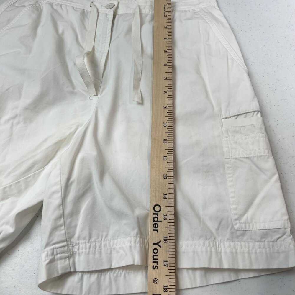 Lauren‎ Ralph Lauren Womens White Cargo Shorts Size 4 100% Cotton Drawstring - Picture 12 of 13